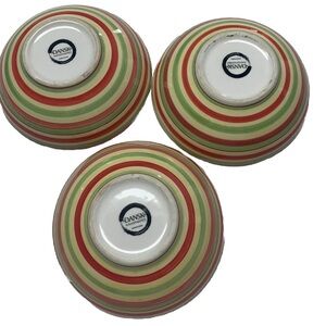 Set of 3 Dansk Stripe Soup Cereal Bowls Hand Painted Discontinued
